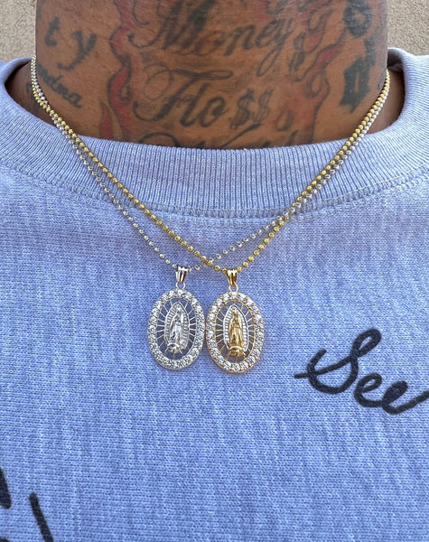 Virgin Mary ball chain gold