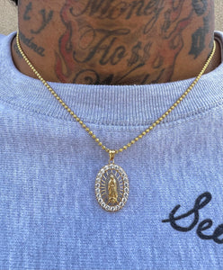 Virgin Mary ball chain gold