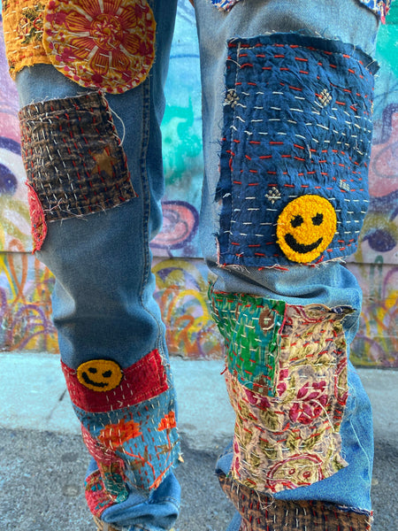 No worries patch denim jeans