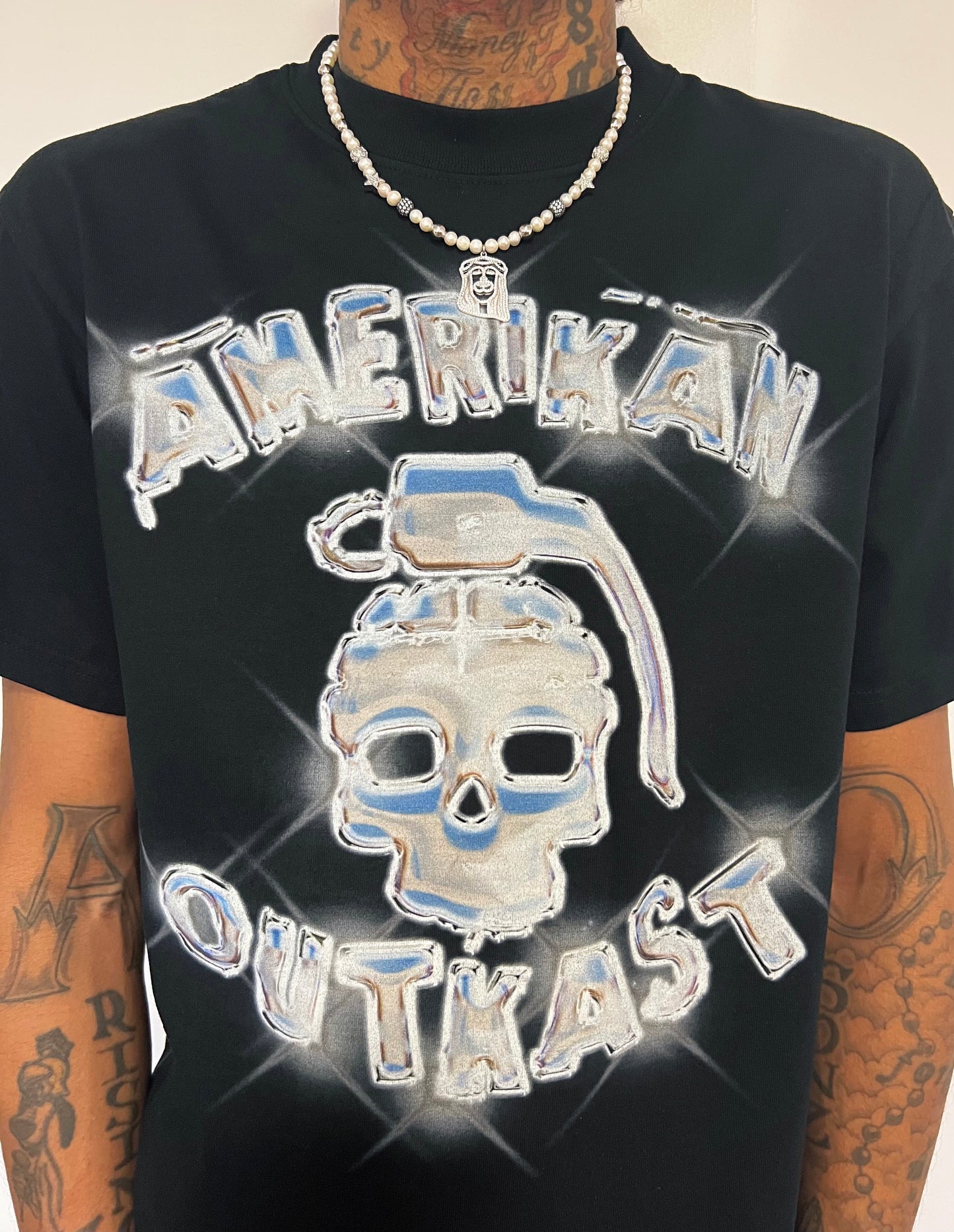 Metallic AO logo tee